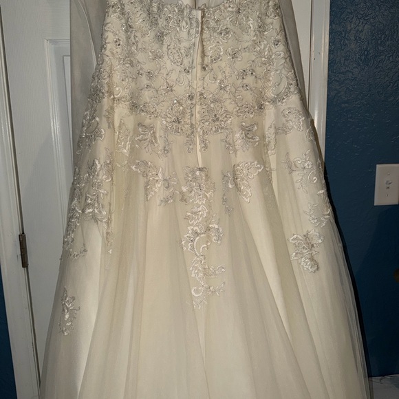 Elegant Ivory Lace Wedding Dress - Picture 9 of 16